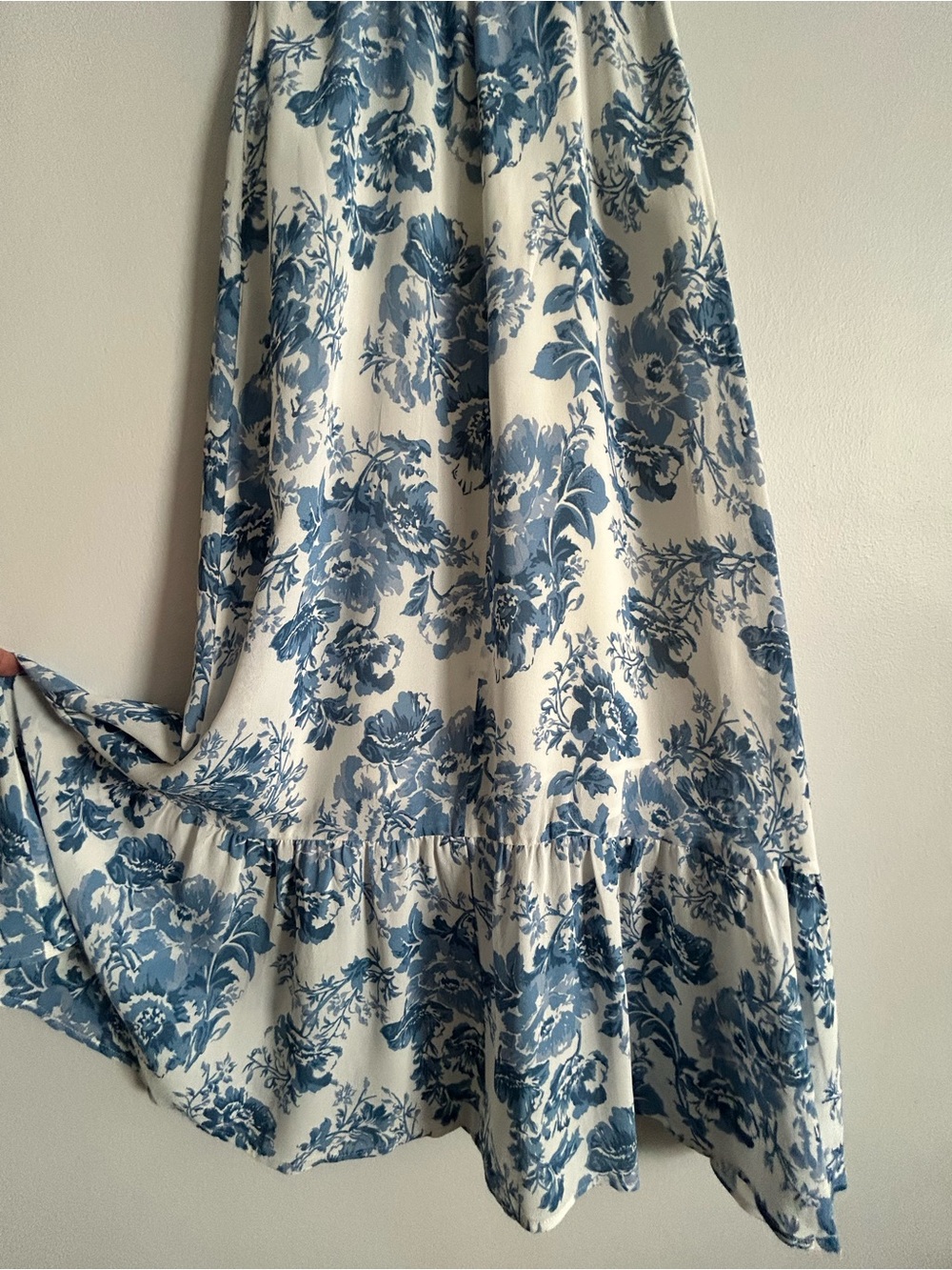 Reformation Nikita Dress White and Blue Floral Tie-Strap Midi Dress - Picture 7 of 16